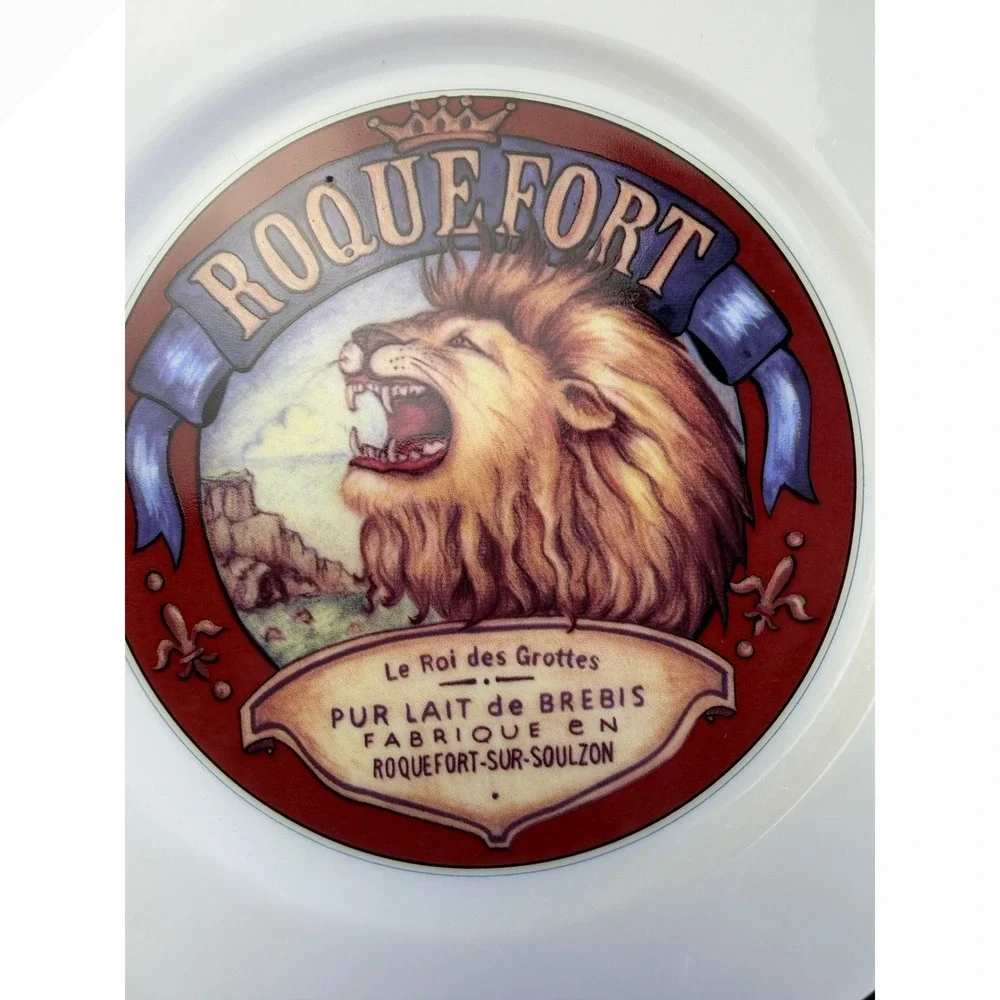 Restoration Hardware Roquefort Lion Cheese Plate 8.25